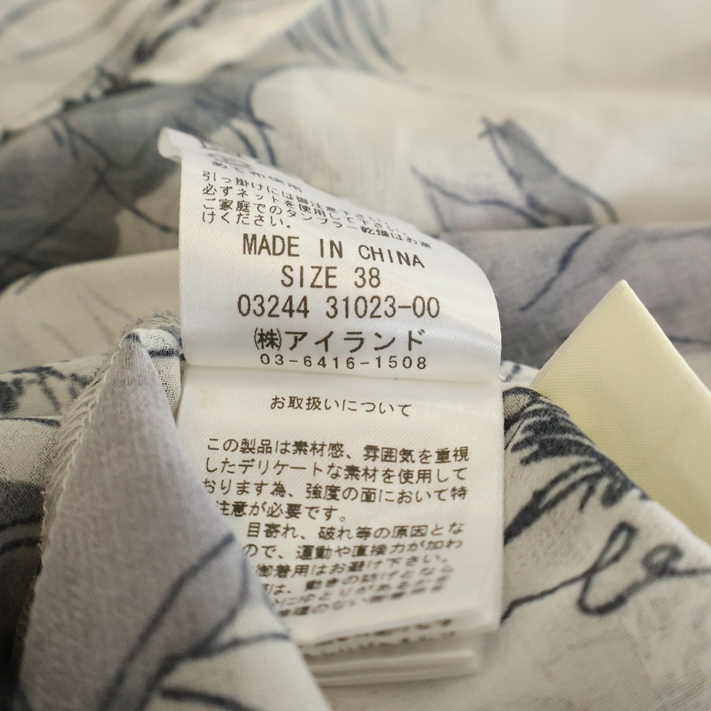 GRACE CONTINENTAL(グレースコンチネンタル) 24AW リボン付フラワープリントワンピース ボウタイ 花柄 ワンピース ホワイト 31023-00 レディース