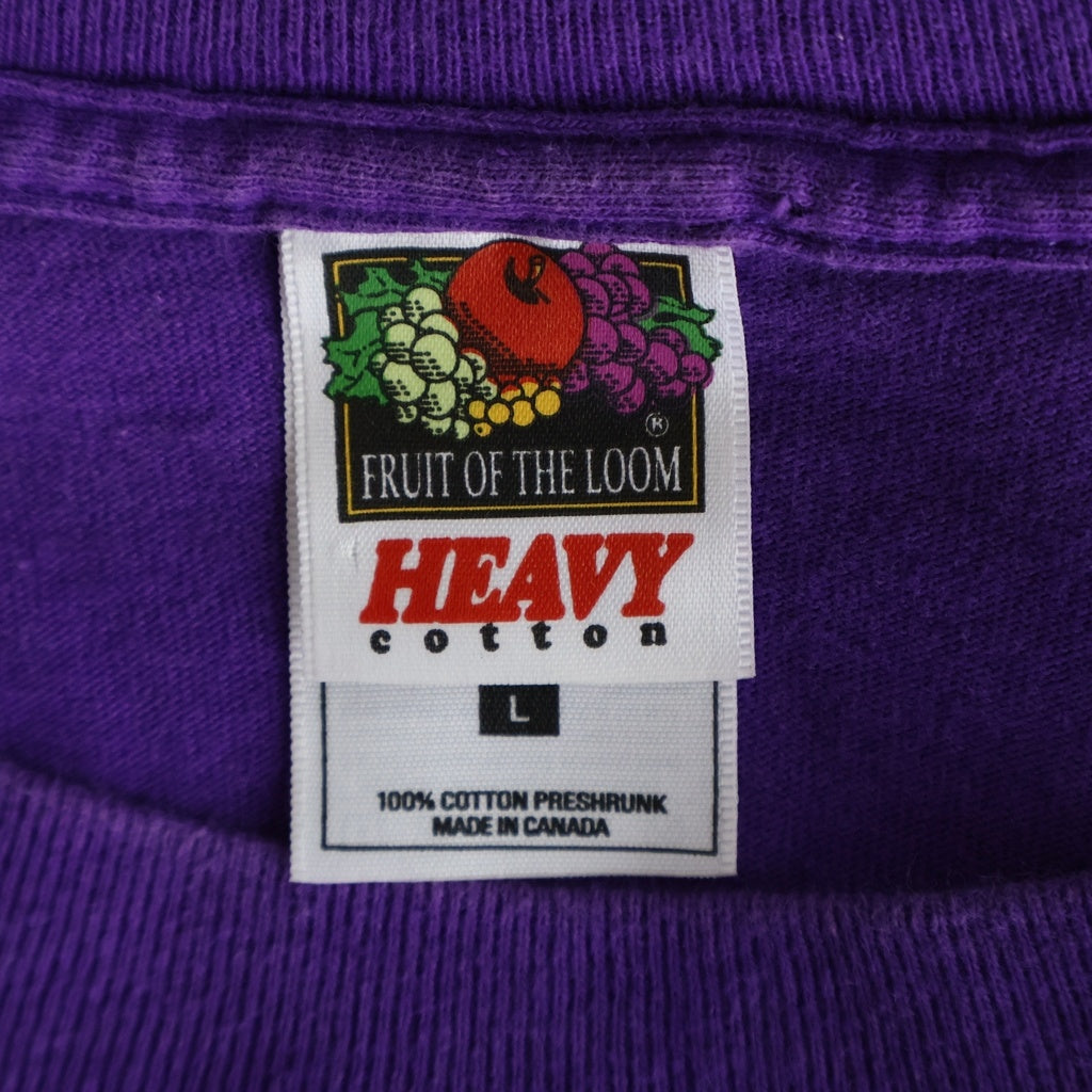 VINTAGE(ヴィンテージ) 90s-00s SKULL SKATE スカルスケート カナダ製 フルーツ 蛍光グリーンプリント 巻きプリ クルーネックTシャツ パープル
