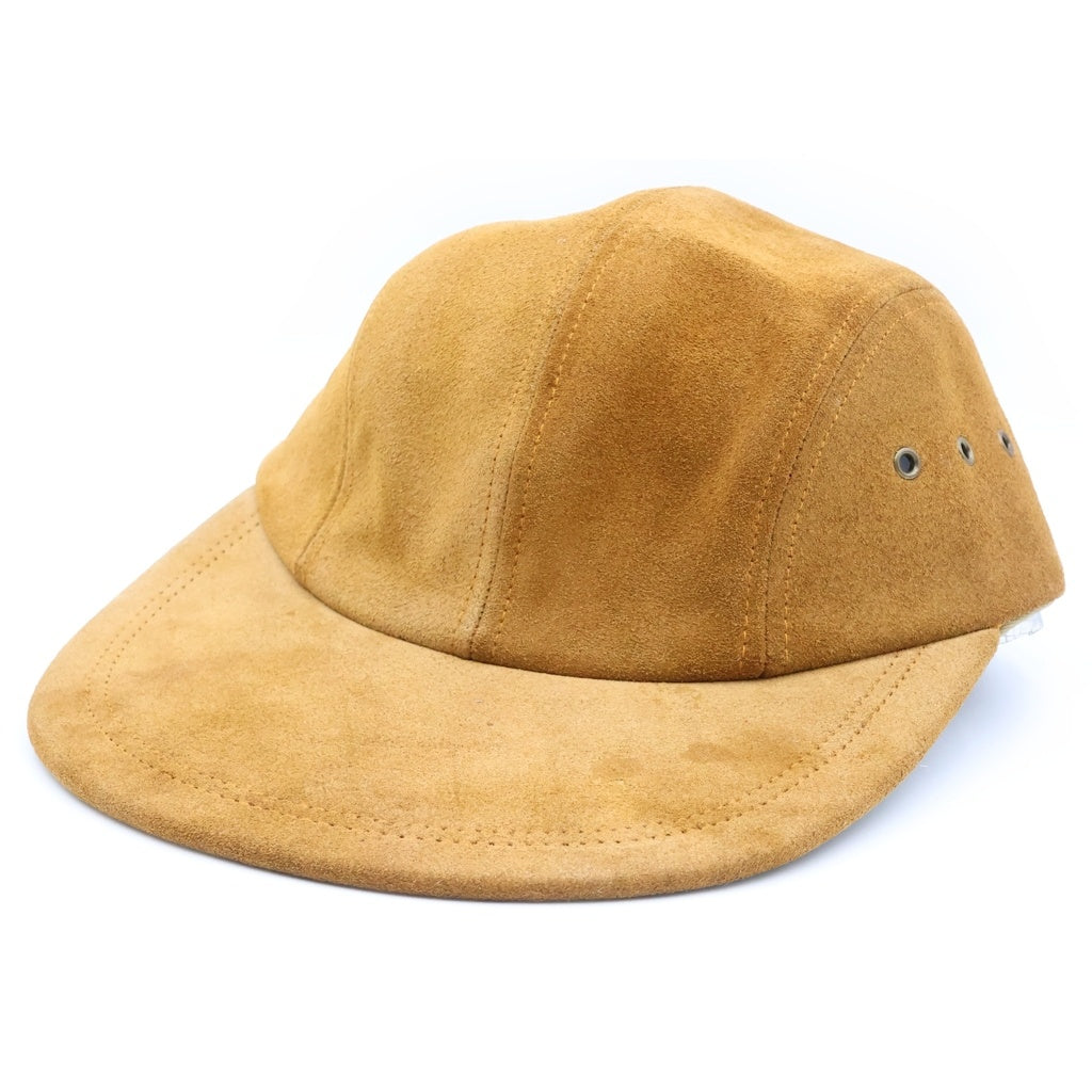 NO BRAND(ノーブランド) QUAKER MARINE SUPPLY BEAMS別注 ロングビルキャップ スウェード つば裏グリーン キャップ ベージュ 38-41-0435-395