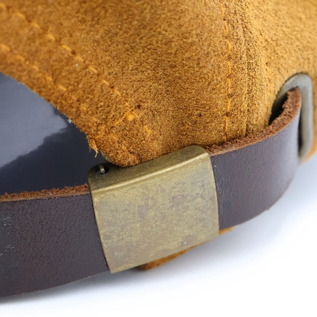 NO BRAND(ノーブランド) QUAKER MARINE SUPPLY BEAMS別注 ロングビルキャップ スウェード つば裏グリーン キャップ ベージュ 38-41-0435-395