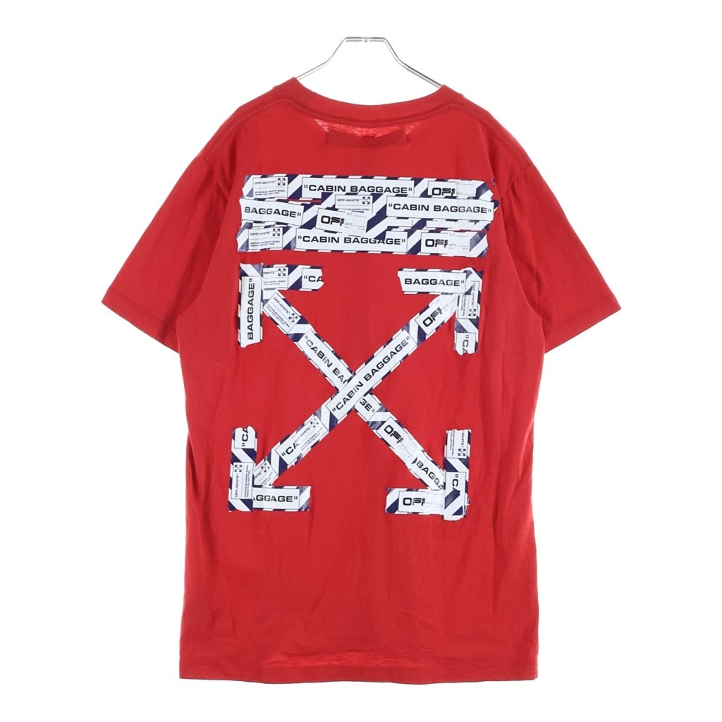 OFF-WHITE(オフホワイト) 20SS AIRPORT TAPE S/S SLIM TEE エアポートテープ クルーネックTシャツ レッド OMAA027S20185003