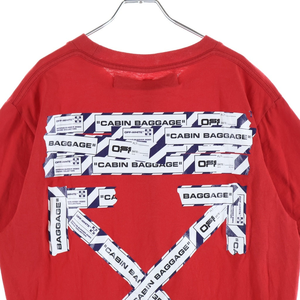 OFF-WHITE(オフホワイト) 20SS AIRPORT TAPE S/S SLIM TEE エアポートテープ クルーネックTシャツ レッド OMAA027S20185003