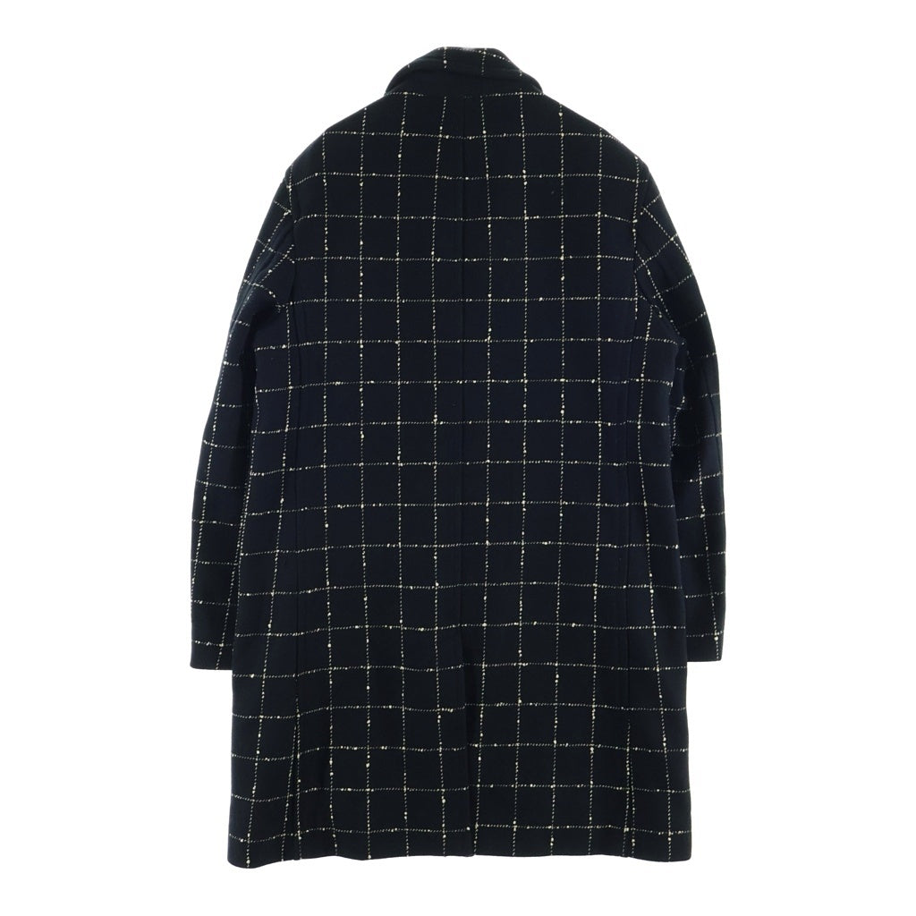 SUPREME(シュプリーム) 19AW Wool Windowpane Overcoat ウール ウィンドウペーン パネル ロングコート チェスターコート ブラック