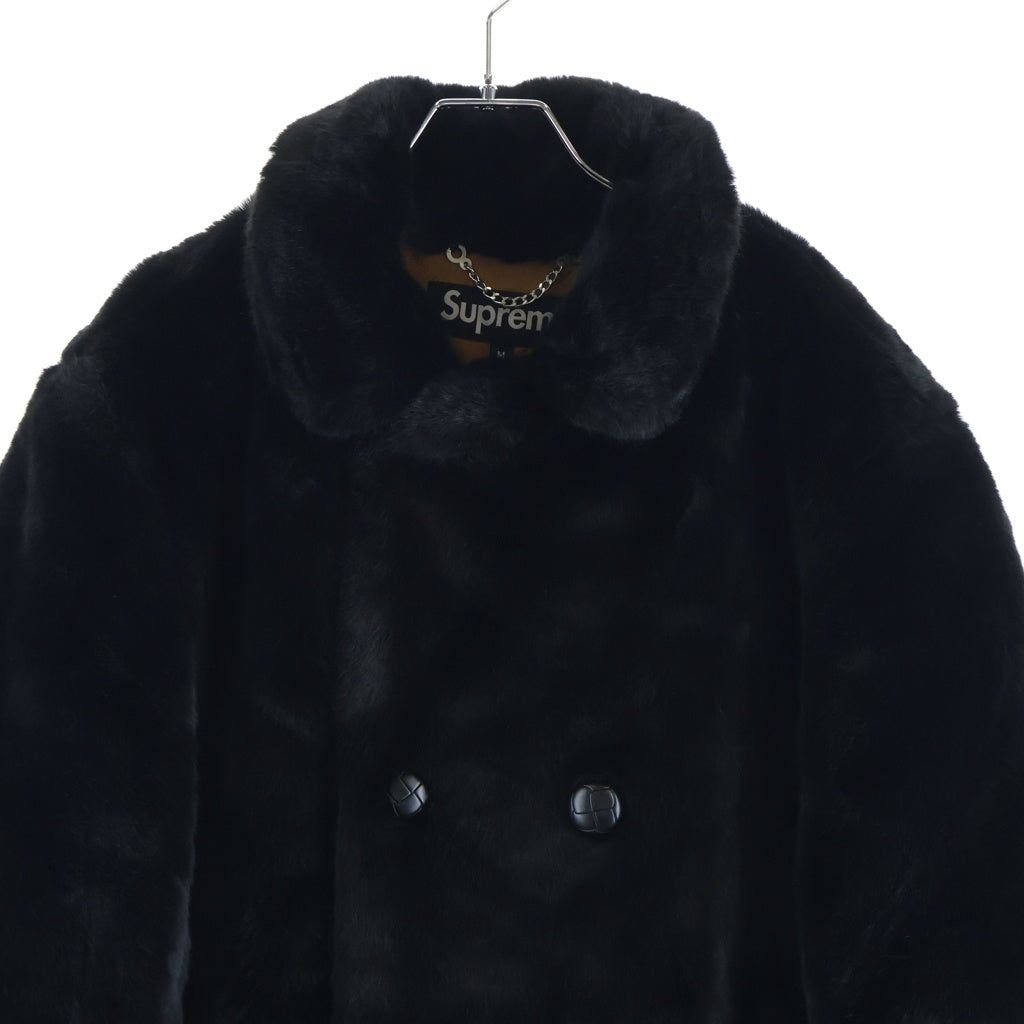 SUPREME(シュプリーム) 16AW Faux Fur Double-Breasted Coat ファー ダブルブレストコート ブラック