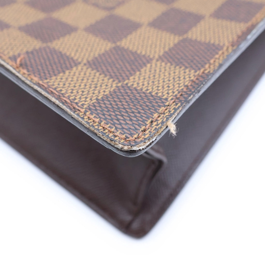 LOUIS VUITTON(ルイヴィトン) ダミエ ヴェニス PM トート ハンドバッグ ゴールド金具 ブラウン レザー×PVC N51145 MI0918 レディース