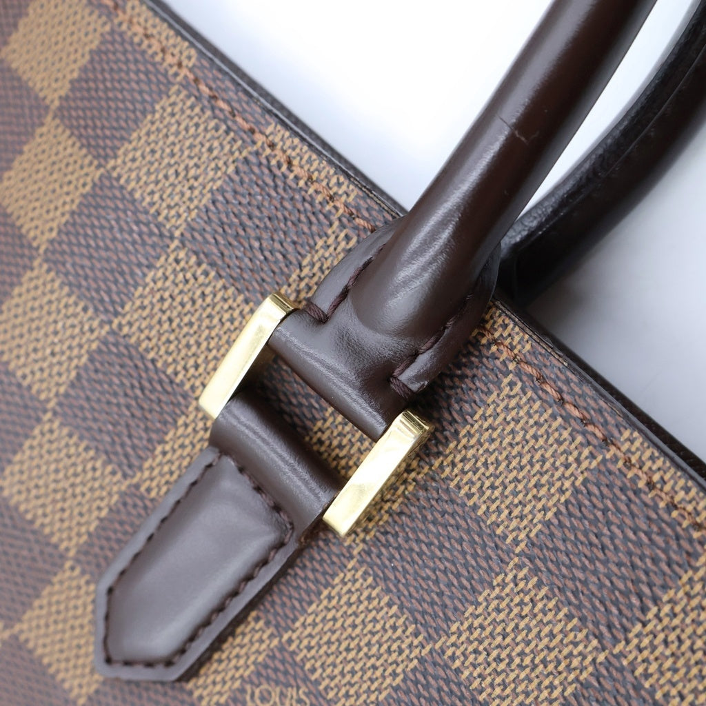 LOUIS VUITTON(ルイヴィトン) ダミエ ヴェニス PM トート ハンドバッグ ゴールド金具 ブラウン レザー×PVC N51145 MI0918 レディース