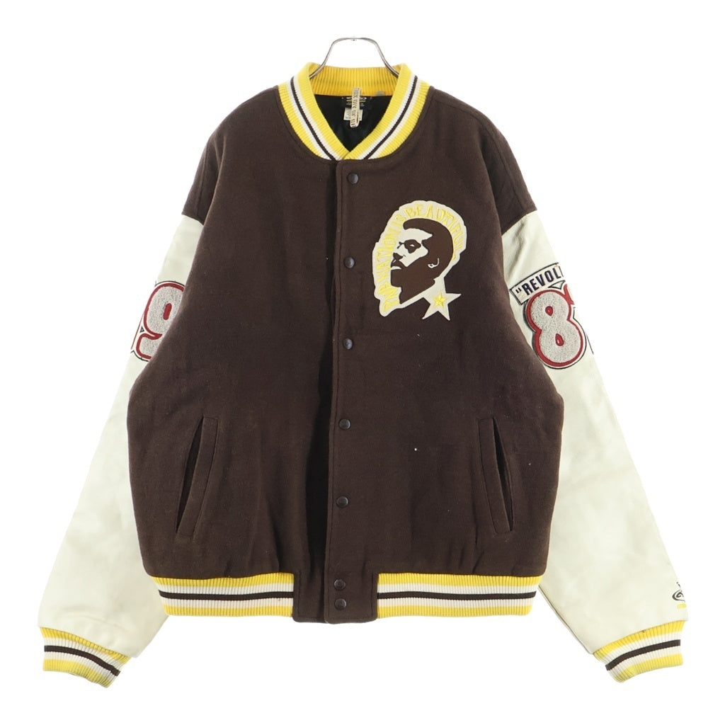 VINTAGE(ヴィンテージ) 90s PNB NATION 袖レザー スタジャン ブラウン