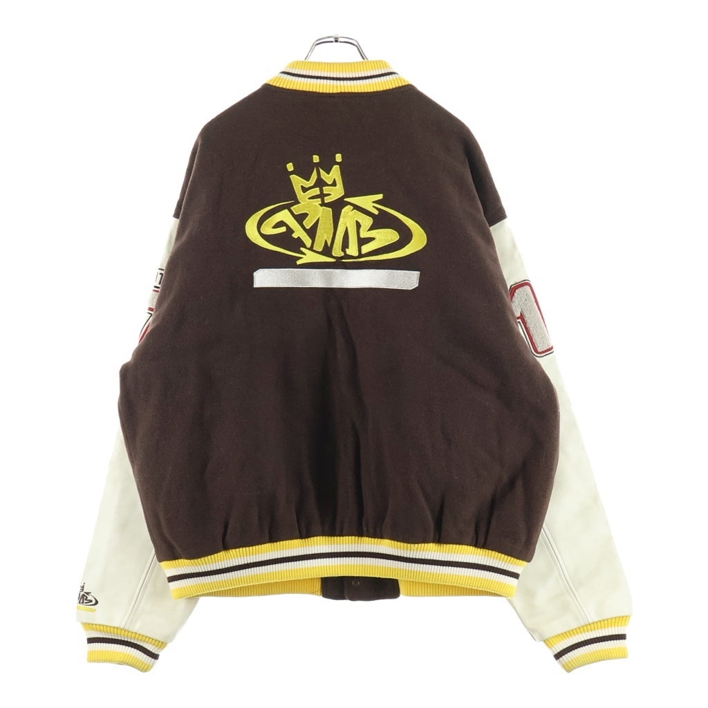 VINTAGE(ヴィンテージ) 90s PNB NATION 袖レザー スタジャン ブラウン