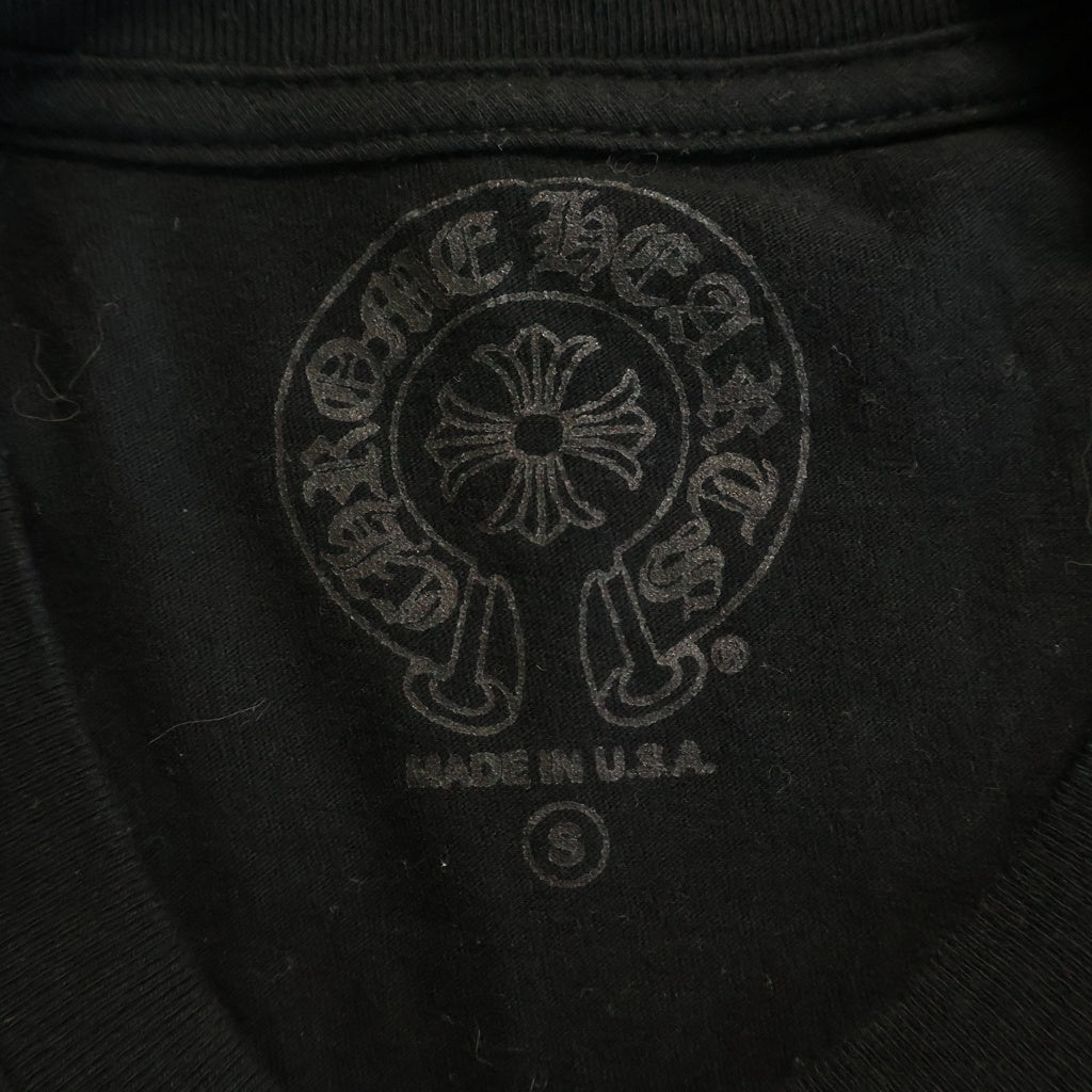 CHROME HEARTS(クロムハーツ) SCROLL LABEL S/S TEE スクロールラベルプリント クルーネックポケット半袖Tシャツ ブラック