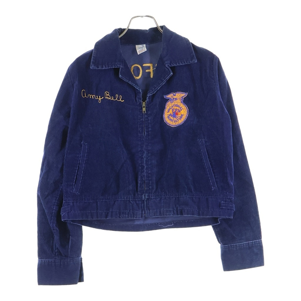 VINTAGE(ヴィンテージ) 90s FFA ファーマーズジャケット YKKジップ CALIFORNIA KINGSBURG チェーンステッチ コーデュロイ ジャケット 38 ネイビー 103