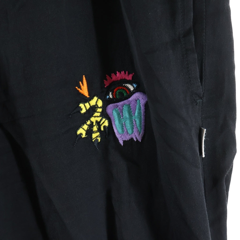 WTAPS(ダブルタップス) 18AW CRIBS/TROUSERS.RACO. SATIN クリブストラウザーズ サテン パンツ ブラック 182BRDT-PTM01