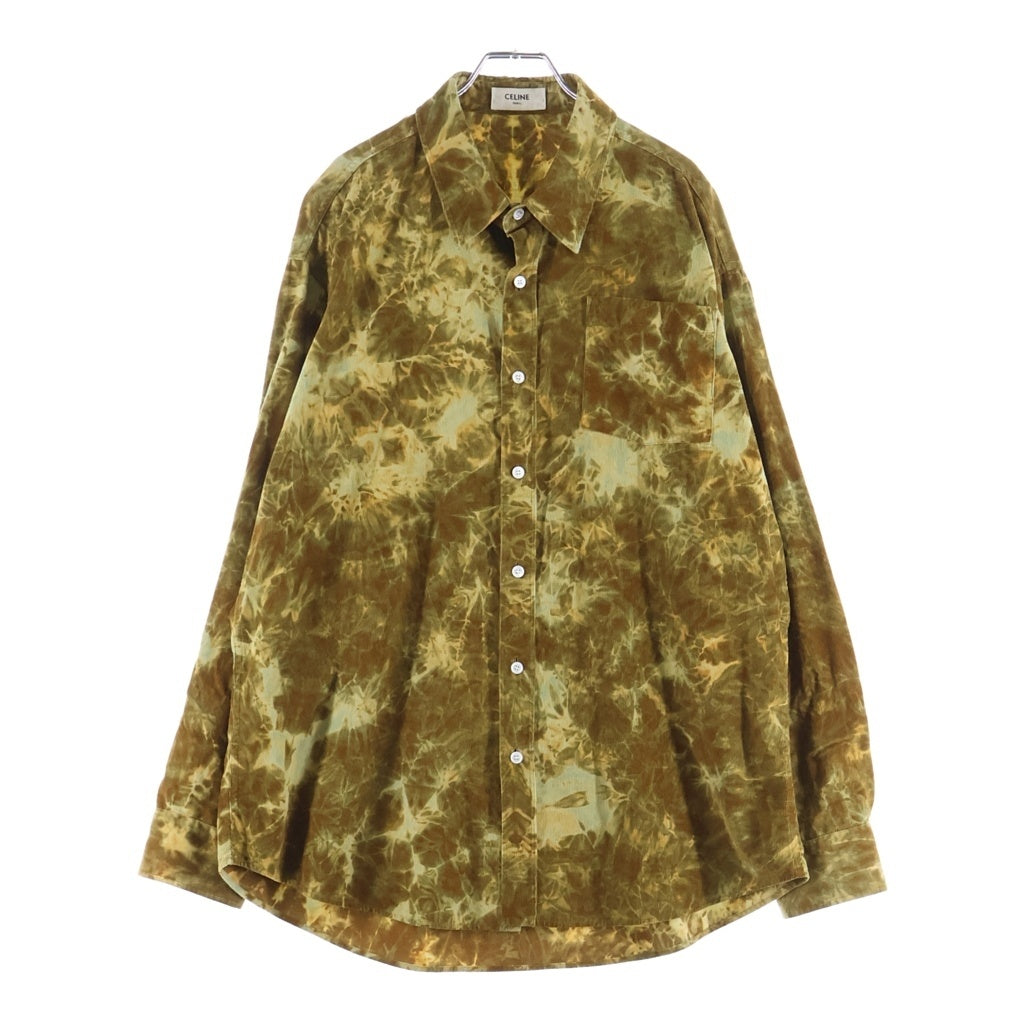 CELINE(セリーヌ) 22SS サンセットタイダイコーデュロイ長袖シャツ ブラウン 2C718407Q