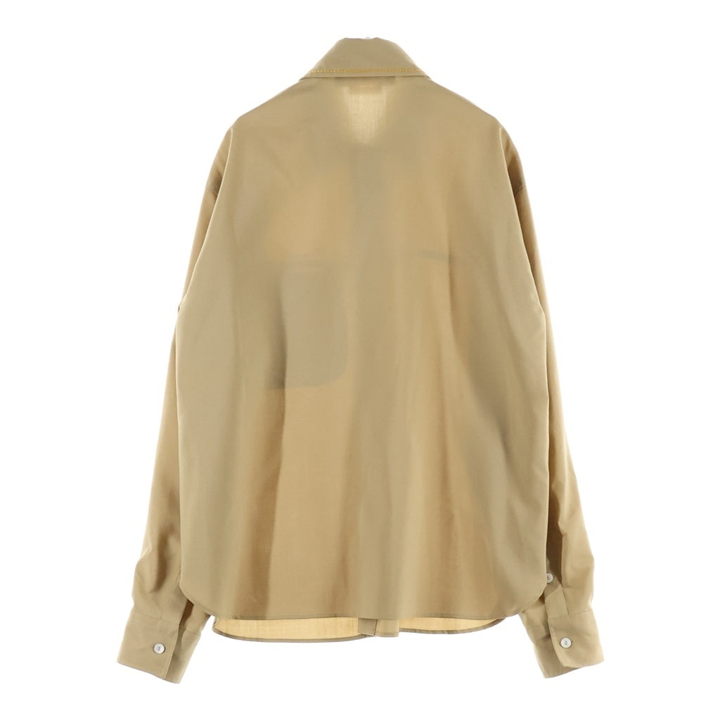 MARNI(マルニ) 23SS Tropical Wool Stitched Shirt トロピカルウールステッチシャツ ブラウン CUMU0265S7 TW839