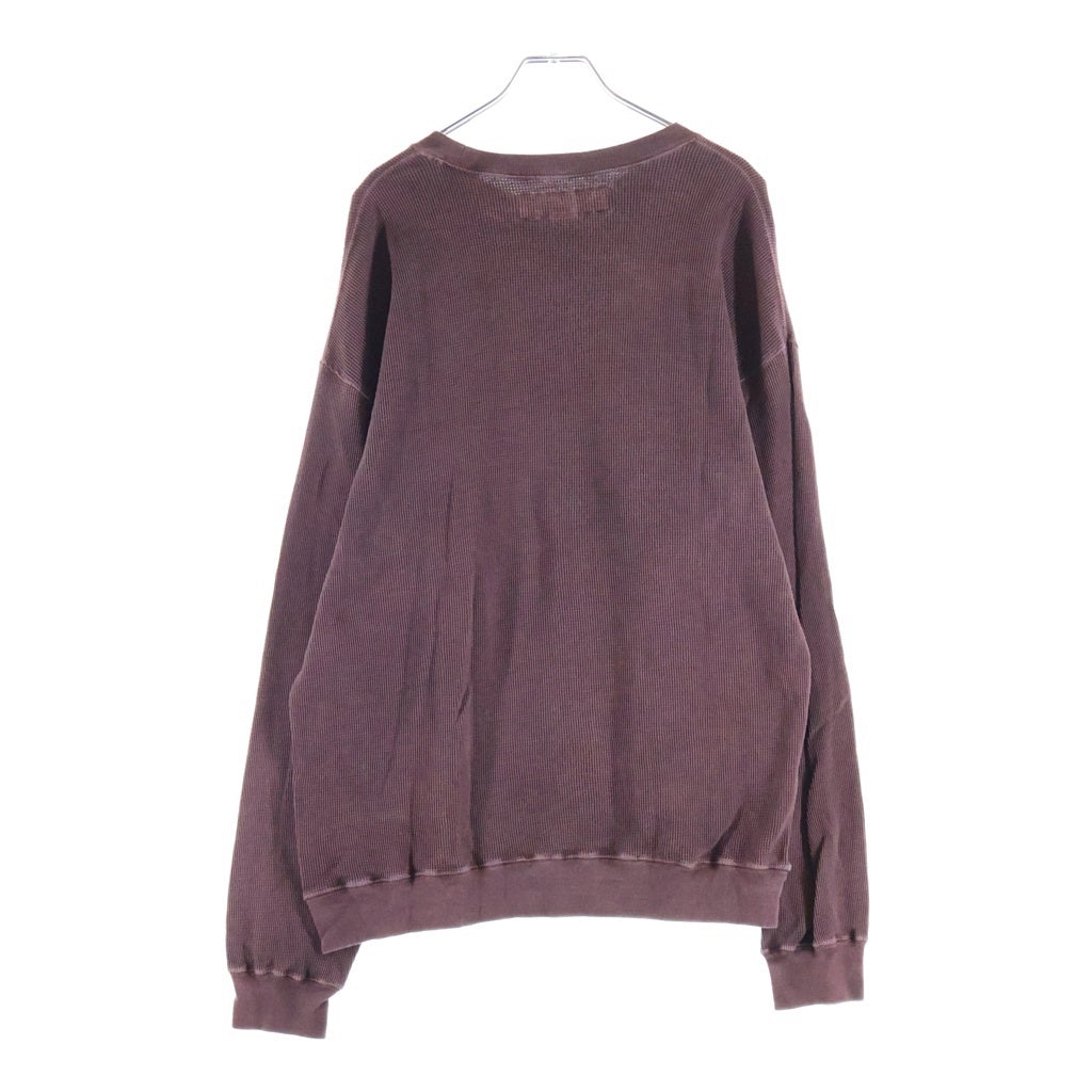 NEIGHBORHOOD(ネイバーフッド) 25SS PIGMENT DYED WAFFLE FABRIC CREWNECK LS サーマル ロングスリーブカットソー ピンク 251FPNH-CSM15