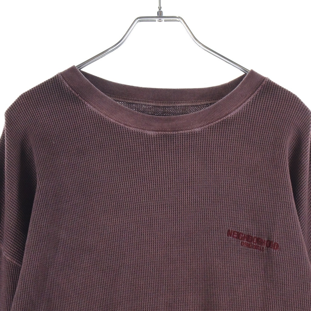 NEIGHBORHOOD(ネイバーフッド) 25SS PIGMENT DYED WAFFLE FABRIC CREWNECK LS サーマル ロングスリーブカットソー ピンク 251FPNH-CSM15