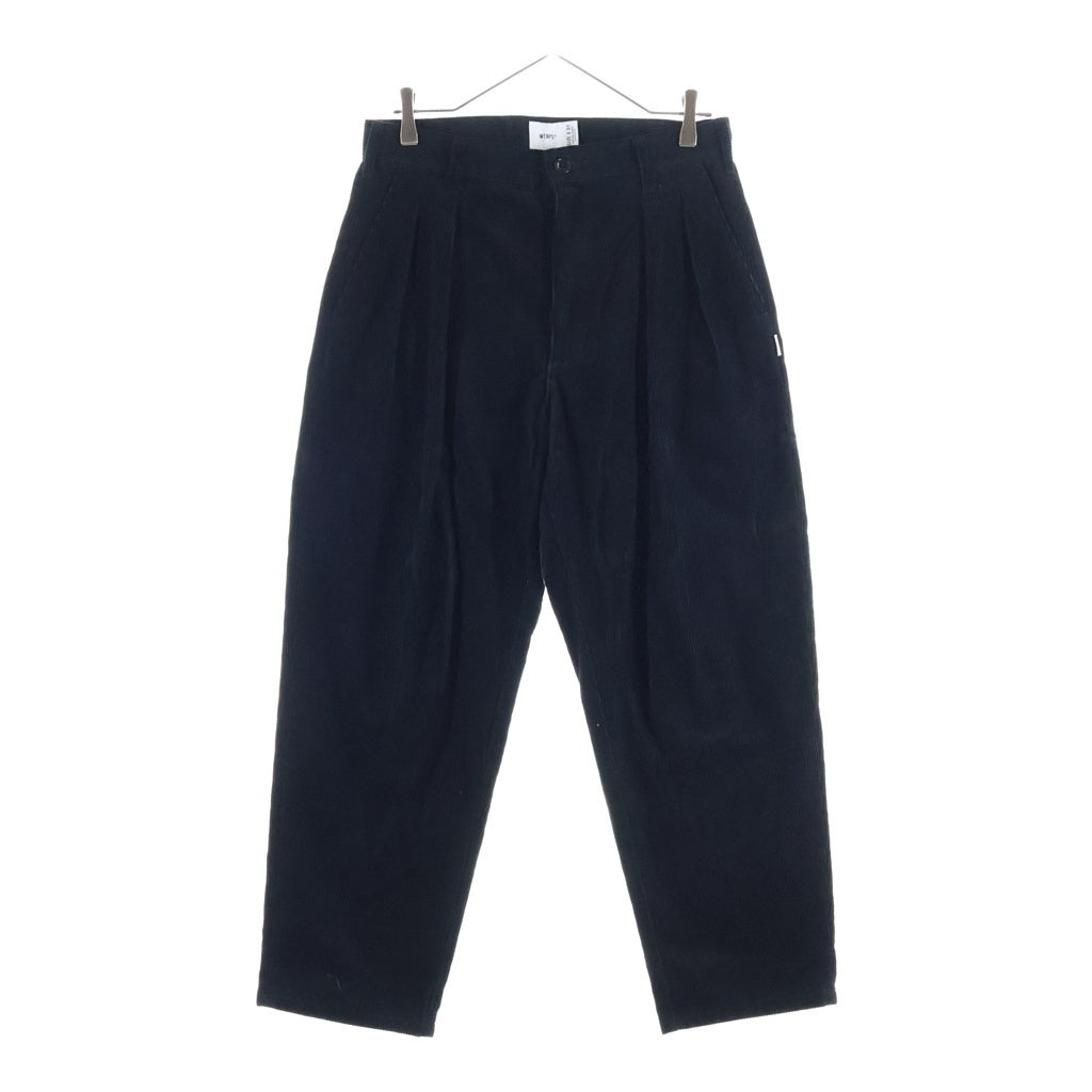 WTAPS(ダブルタップス) 24AW TRDT1802/TROUSERS/COTTON. CORDUROY コーデュロイ ツータック パンツ ブラック 242TQDT-PTM02