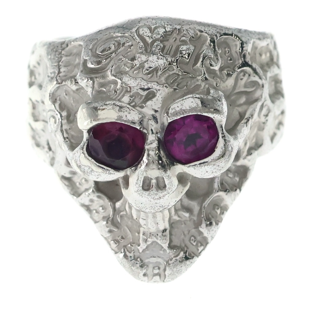 Bill Wall Leather/BWL(ビルウォールレザー) GRAFFITI SMALL GOOD LUCK SKULL RING グラフティー グッドラック スカルリング シルバー/ピンク
