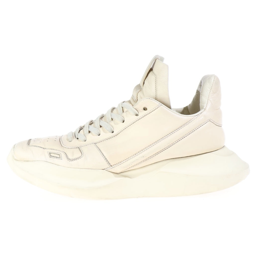 Rick Owens(リックオウエンス) GETH RUNNER ゲスランナー レザー ローカットスニーカー クリーム 01B1814