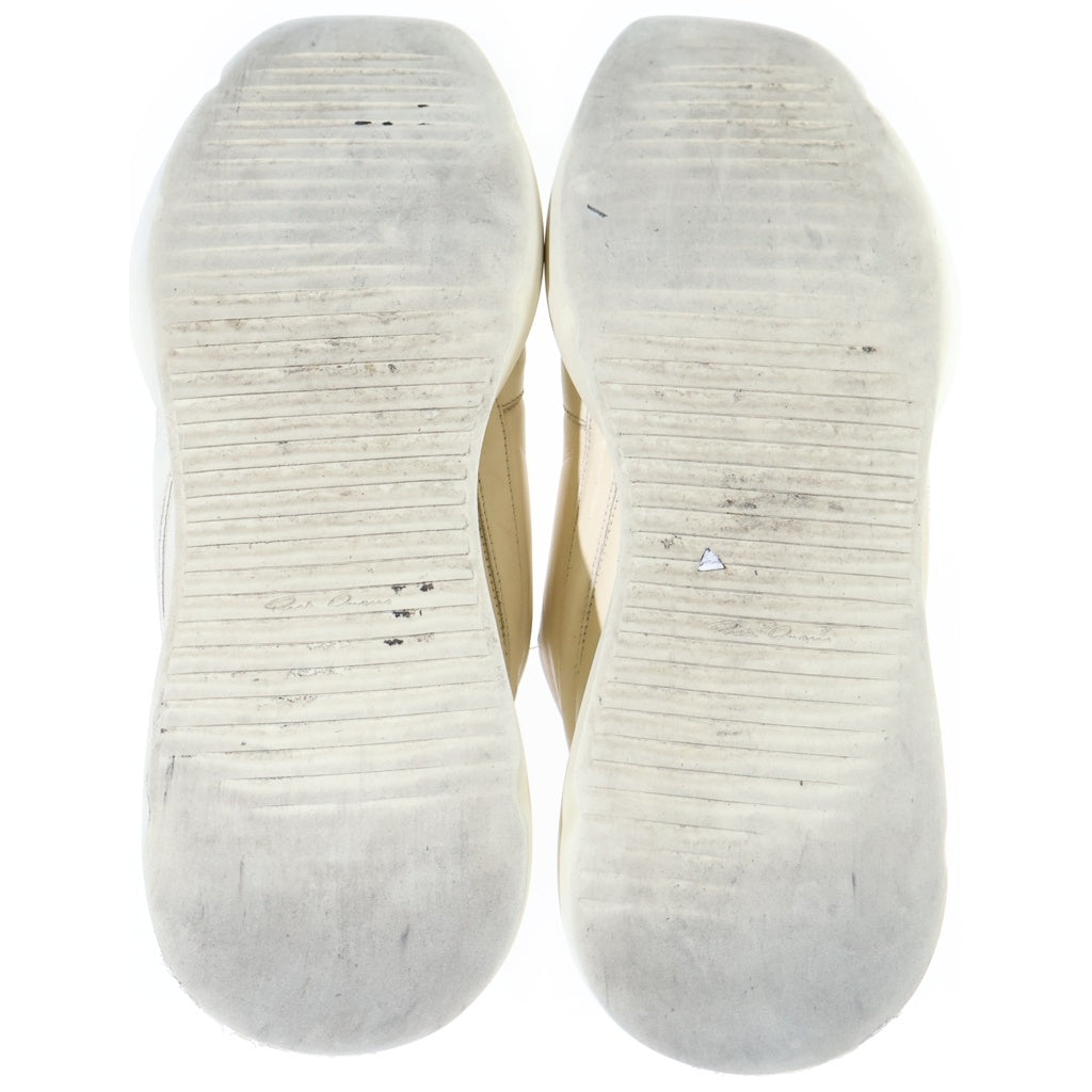 Rick Owens(リックオウエンス) GETH RUNNER ゲスランナー レザー ローカットスニーカー クリーム 01B1814