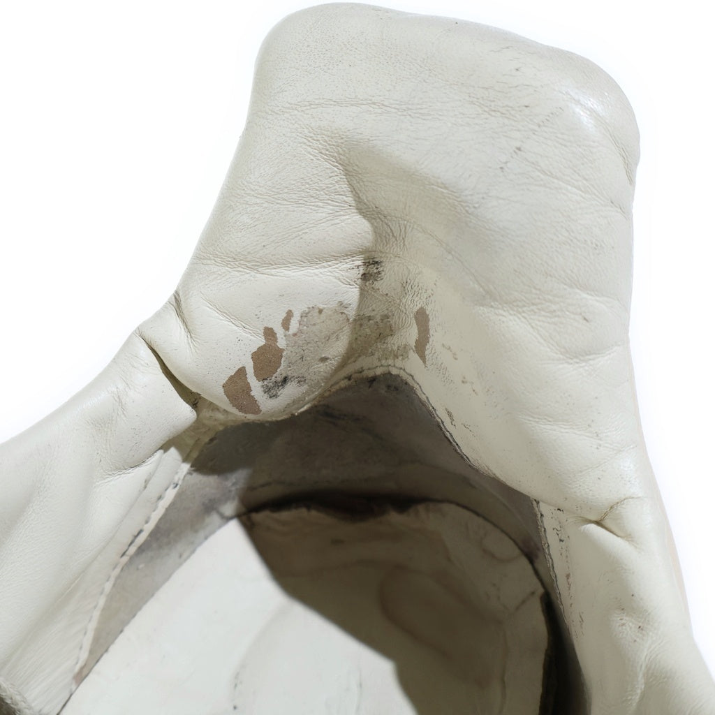 Rick Owens(リックオウエンス) GETH RUNNER ゲスランナー レザー ローカットスニーカー クリーム 01B1814