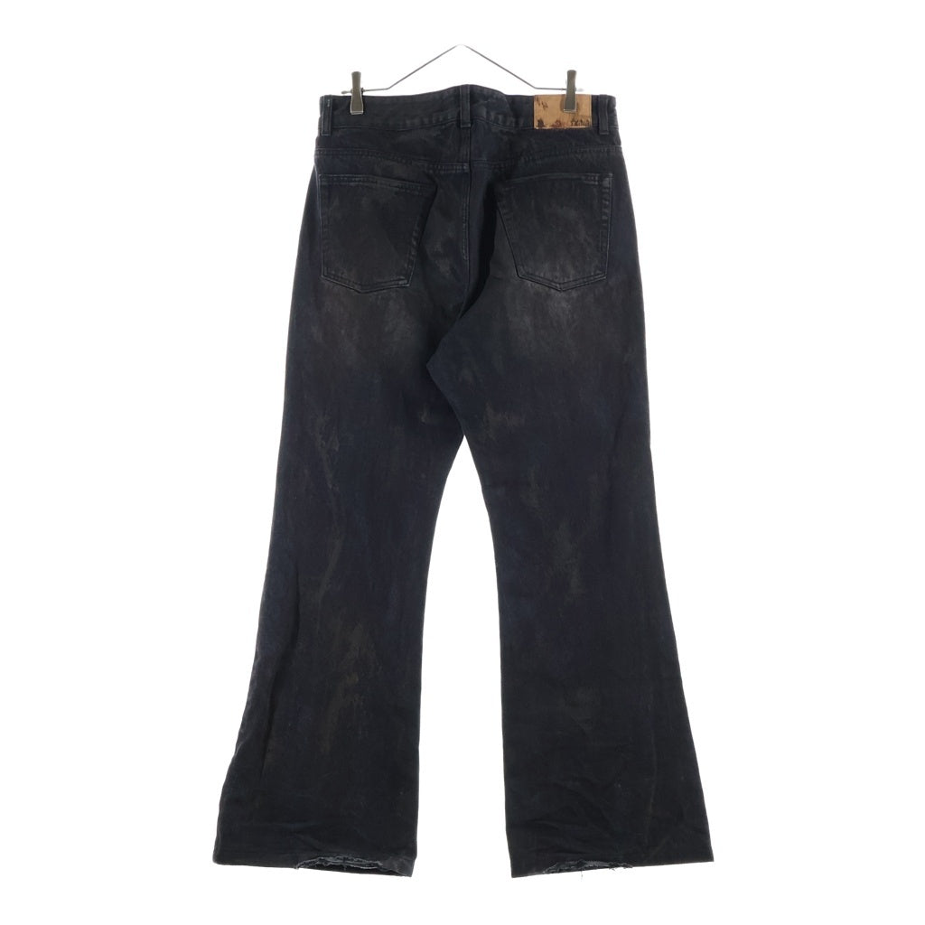 PROJECT G/R(プロジェクトジーアール) COATING PANTS コーティング フレアパンツ ブラック