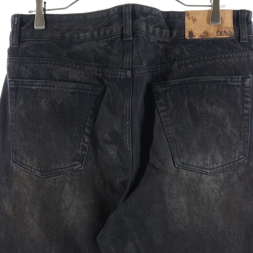 PROJECT G/R(プロジェクトジーアール) COATING PANTS コーティング フレアパンツ ブラック
