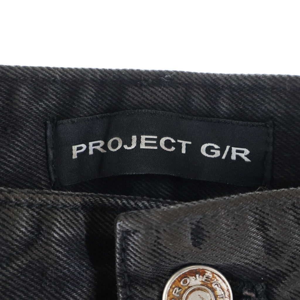 PROJECT G/R(プロジェクトジーアール) COATING PANTS コーティング フレアパンツ ブラック