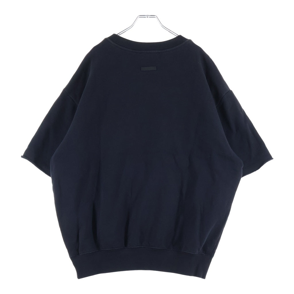 FEAR OF GOD(フィアオブゴッド) 21SS 7TH COLLECTION GRAYS 3/4 SWEATSHIRT グレイス フロントロゴ クルーネック半袖スウェットシャツ ブラック FG50-034FCL