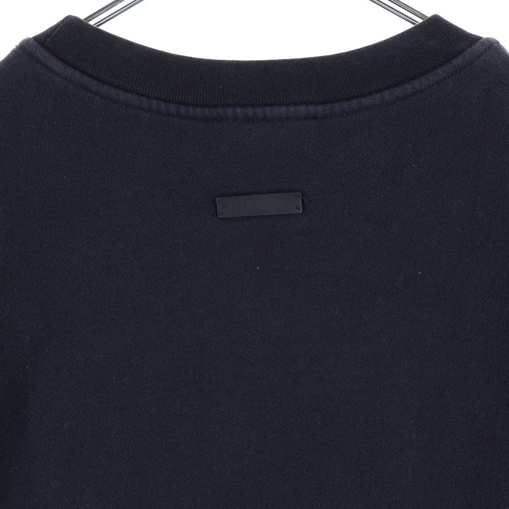FEAR OF GOD(フィアオブゴッド) 21SS 7TH COLLECTION GRAYS 3/4 SWEATSHIRT グレイス フロントロゴ クルーネック半袖スウェットシャツ ブラック FG50-034FCL