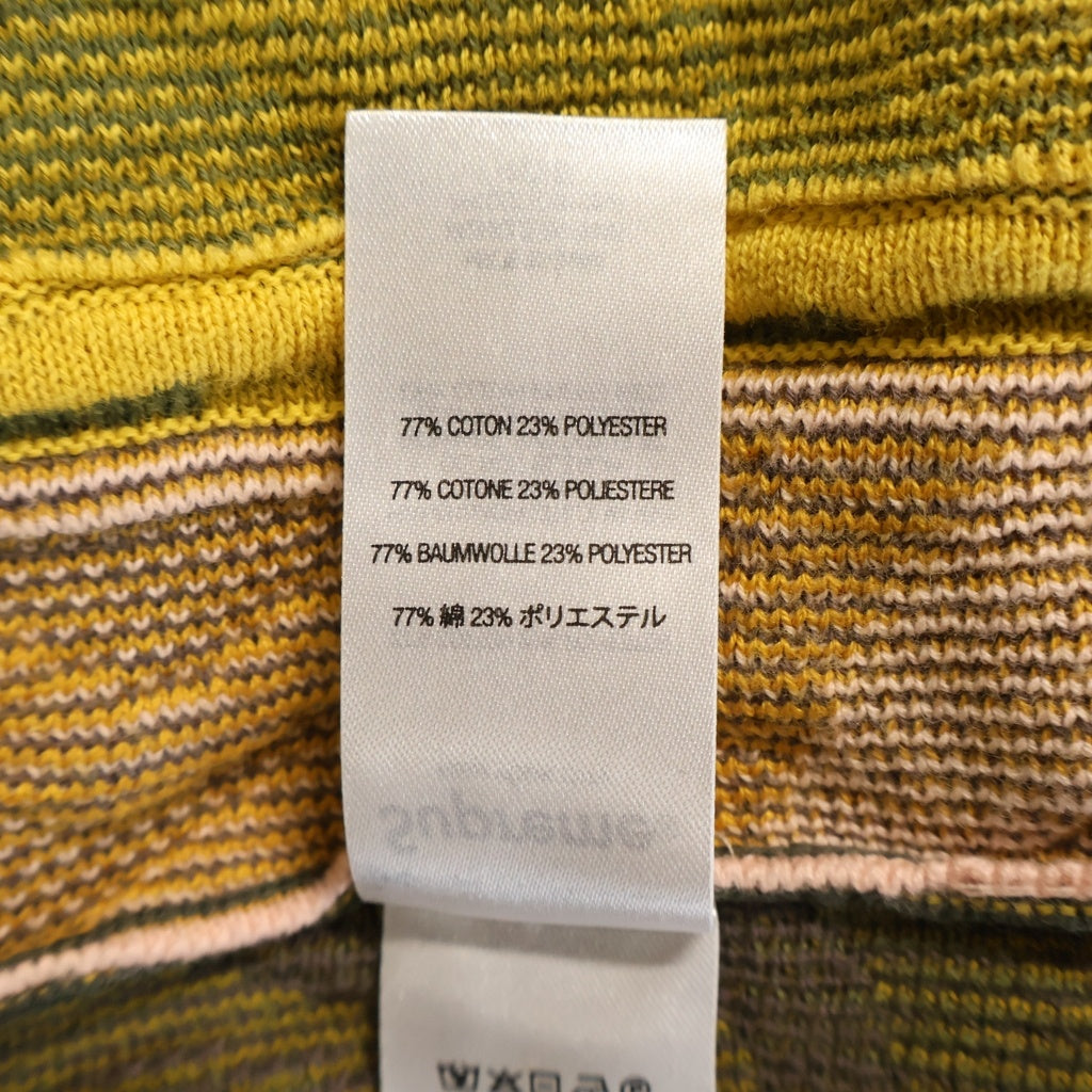 SUPREME(シュプリーム) 22SS Abstract Textured Zip Up Polo アブストラクト テクスチャー ジップアップ 半袖ポロシャツ イエロー/グリーン