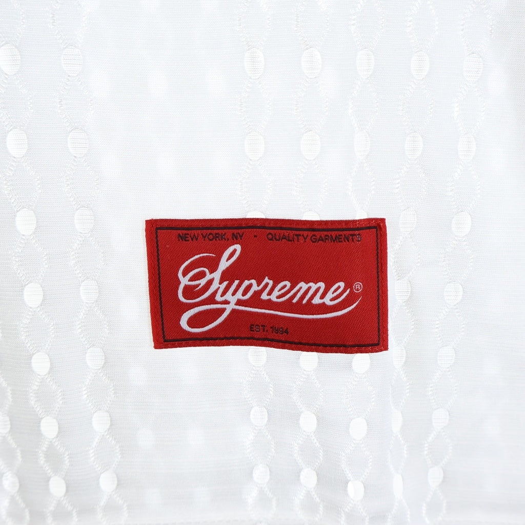 SUPREME(シュプリーム) 22SS Perforated Stripe Warm Up Top パーフォレイティドストライプウォームアップトップ メッシュ Tシャツ ホワイト