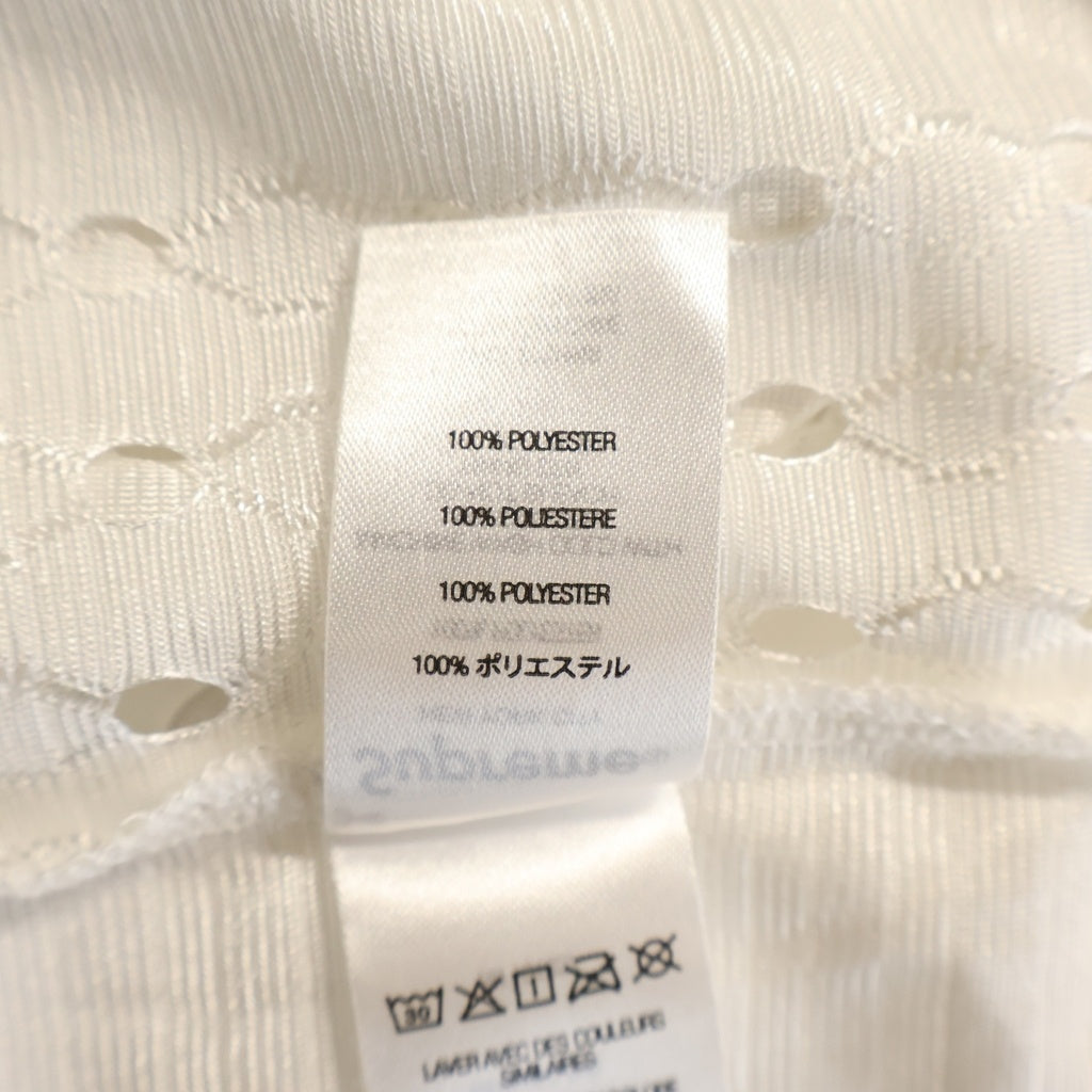 SUPREME(シュプリーム) 22SS Perforated Stripe Warm Up Top パーフォレイティドストライプウォームアップトップ メッシュ Tシャツ ホワイト