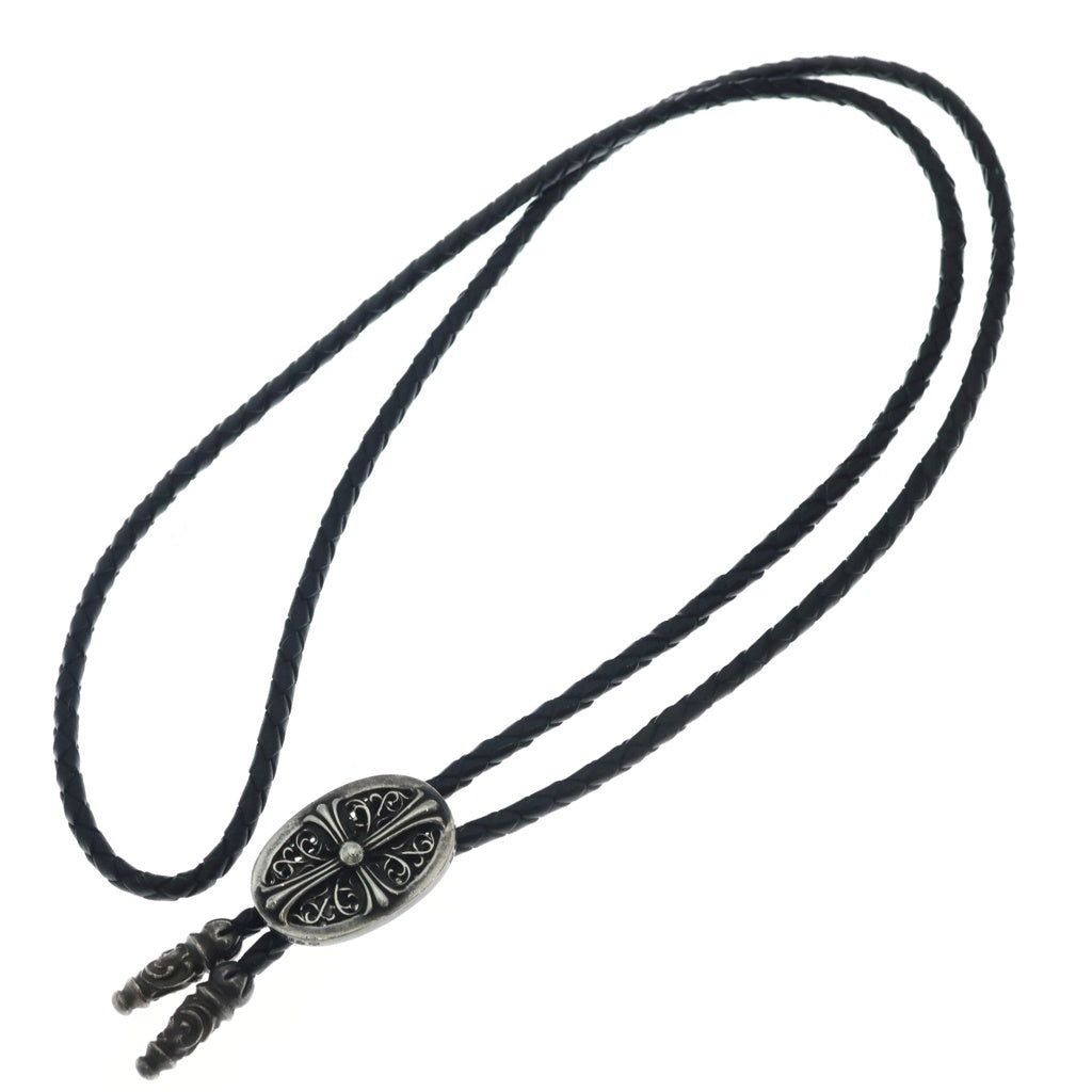 CHROME HEARTS(クロムハーツ) BOLOTIE OVALTINY タイニークラシックオーバルクロス ループタイ シルバー/ブラック BCA209