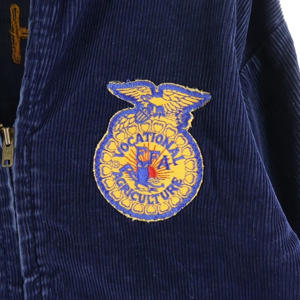 VINTAGE(ヴィンテージ) 70s FFA ファーマーズ LOT100 ロング TALON コーデュロイ ジャケット ネイビー