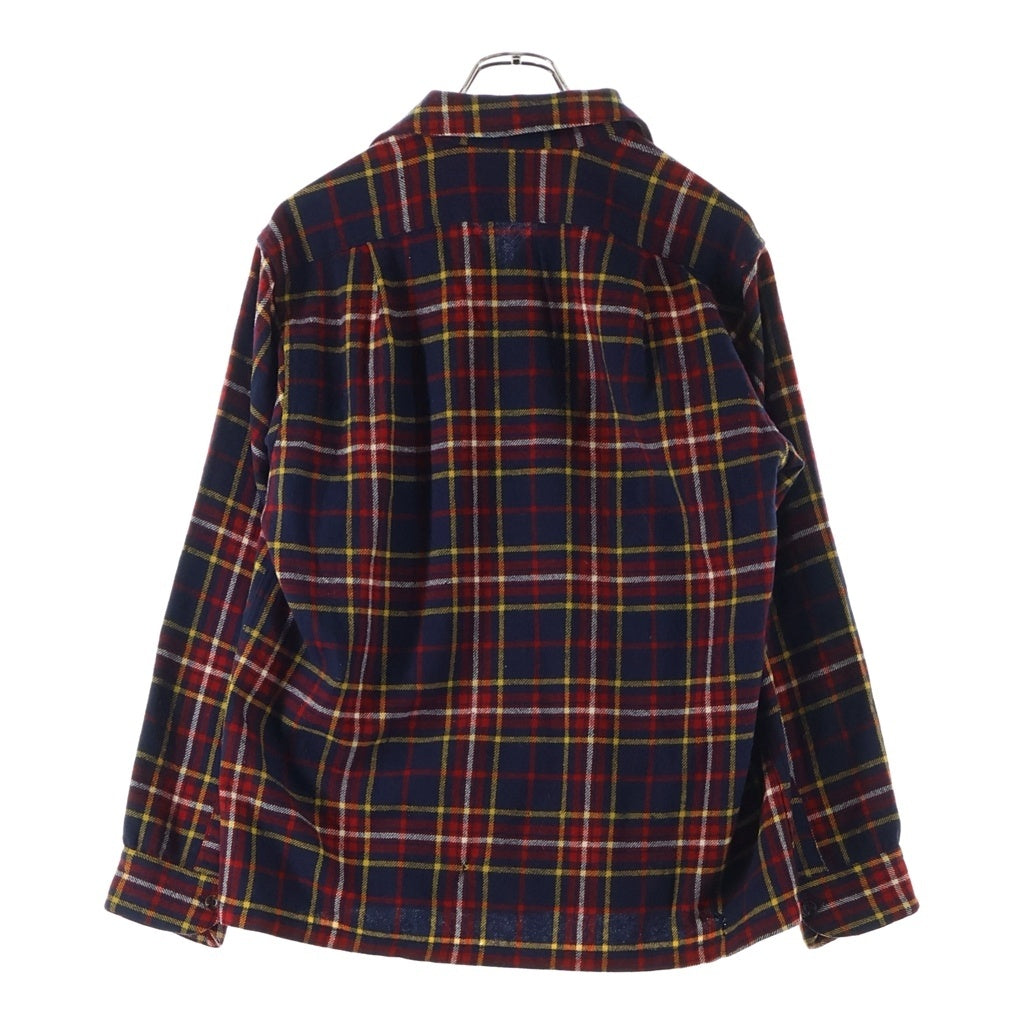 PENDLETON(ペンドルトン) VINTAGE 60s 黒ラッカー ダブルフラップ ボードシャツ 開襟 ウール 長袖シャツ チェック ネイビー