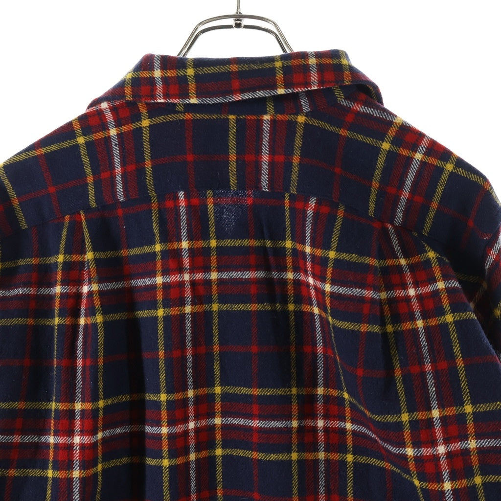 PENDLETON(ペンドルトン) VINTAGE 60s 黒ラッカー ダブルフラップ ボードシャツ 開襟 ウール 長袖シャツ チェック ネイビー