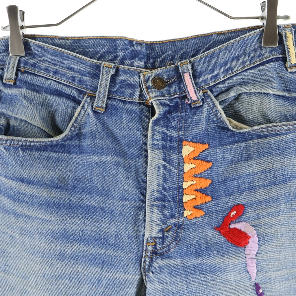 Levi's(リーバイス) VINTAGE 70s 646 ボタン裏8 ポケット裏チェーン 刺繍 ビックベル ベルボトムデニム インディゴ