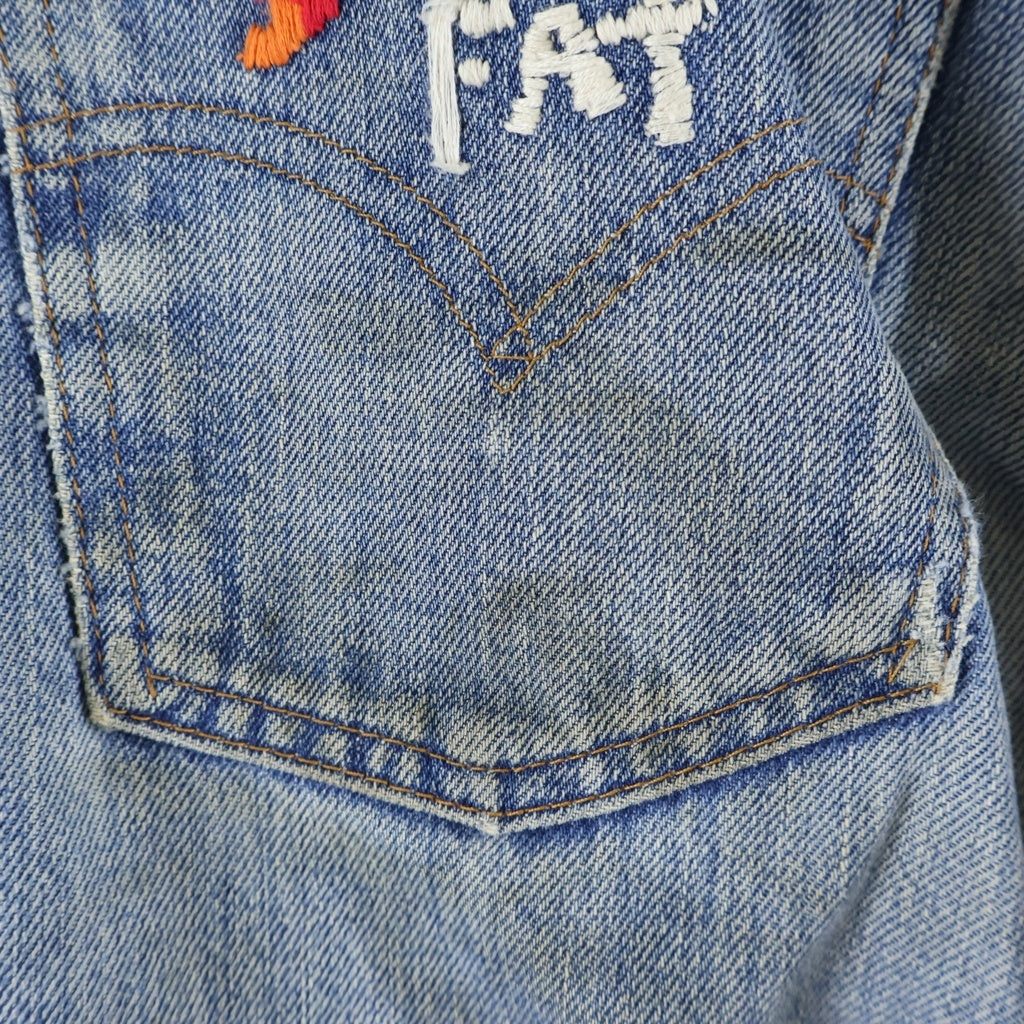 Levi's(リーバイス) VINTAGE 70s 646 ボタン裏8 ポケット裏チェーン 刺繍 ビックベル ベルボトムデニム インディゴ