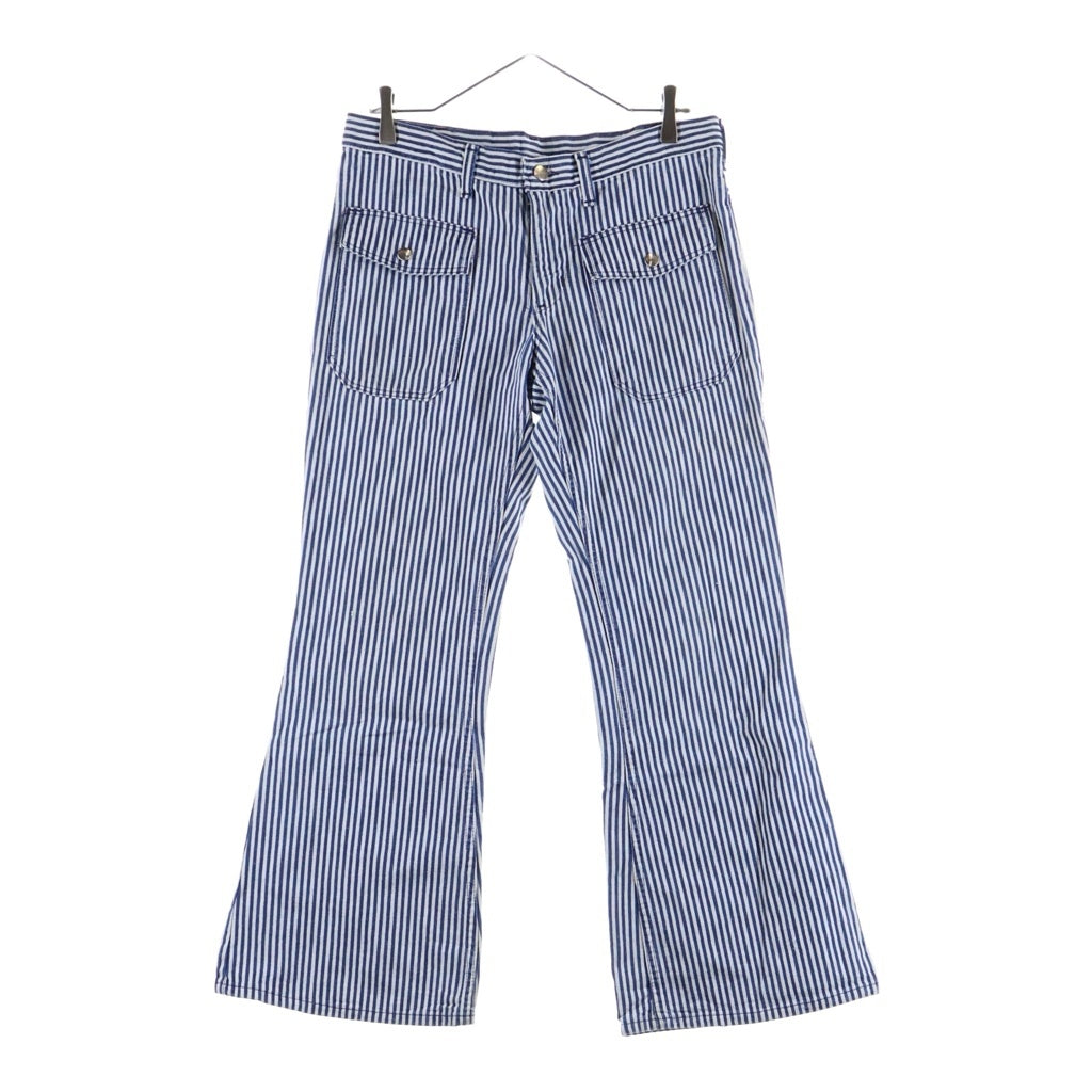 Wrangler(ラングラー) 70s-80s ブッシュ ヒッコリー TALON ビックベル 31×29 ベルボトムパンツ ブルー