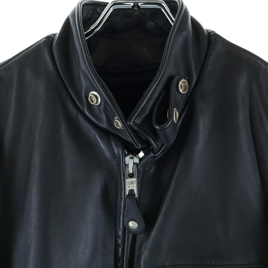 SCHOTT(ショット) ライナー付 シングルライダース レザージャケット ブラック 6061
