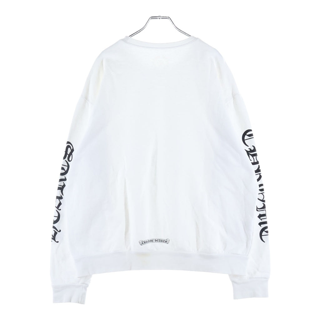 CHROME HEARTS(クロムハーツ) NECK LOGO CREWNECK SWEATSHIRT ネックロゴ クルーネック スウェットトレーナー ホワイト