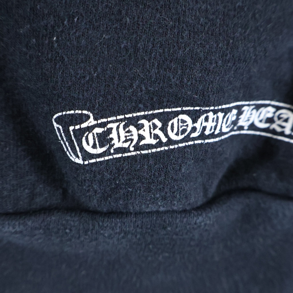 CHROME HEARTS(クロムハーツ) Cross Tire Track Pullover Hoodie バックセメタリークロス タイヤトラック プルオーバーフーディー パーカー ブラック