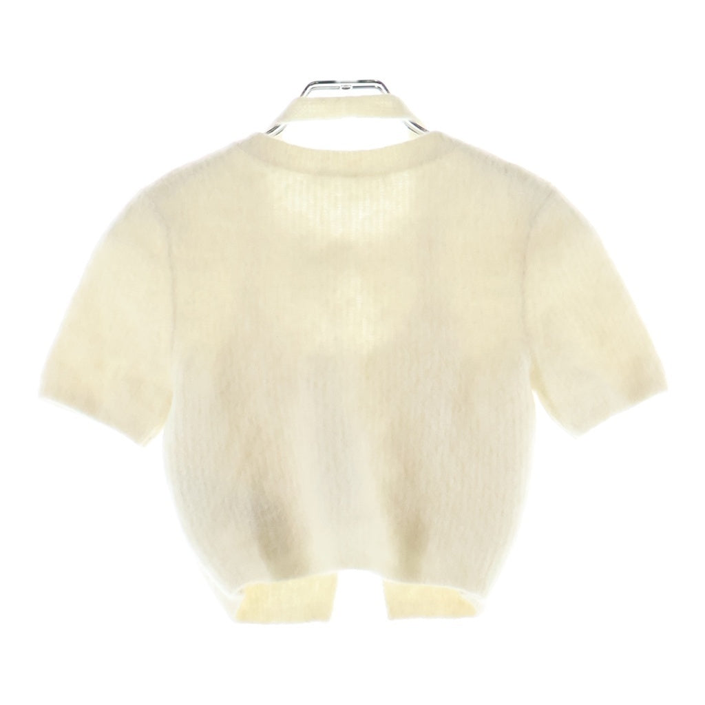 ALEXANDER WANG(アレキサンダーワン) Twinset Hybrid Halter Cardigan ツインセット アルパカ ショートスリーブニット ホワイト 4KC3221022