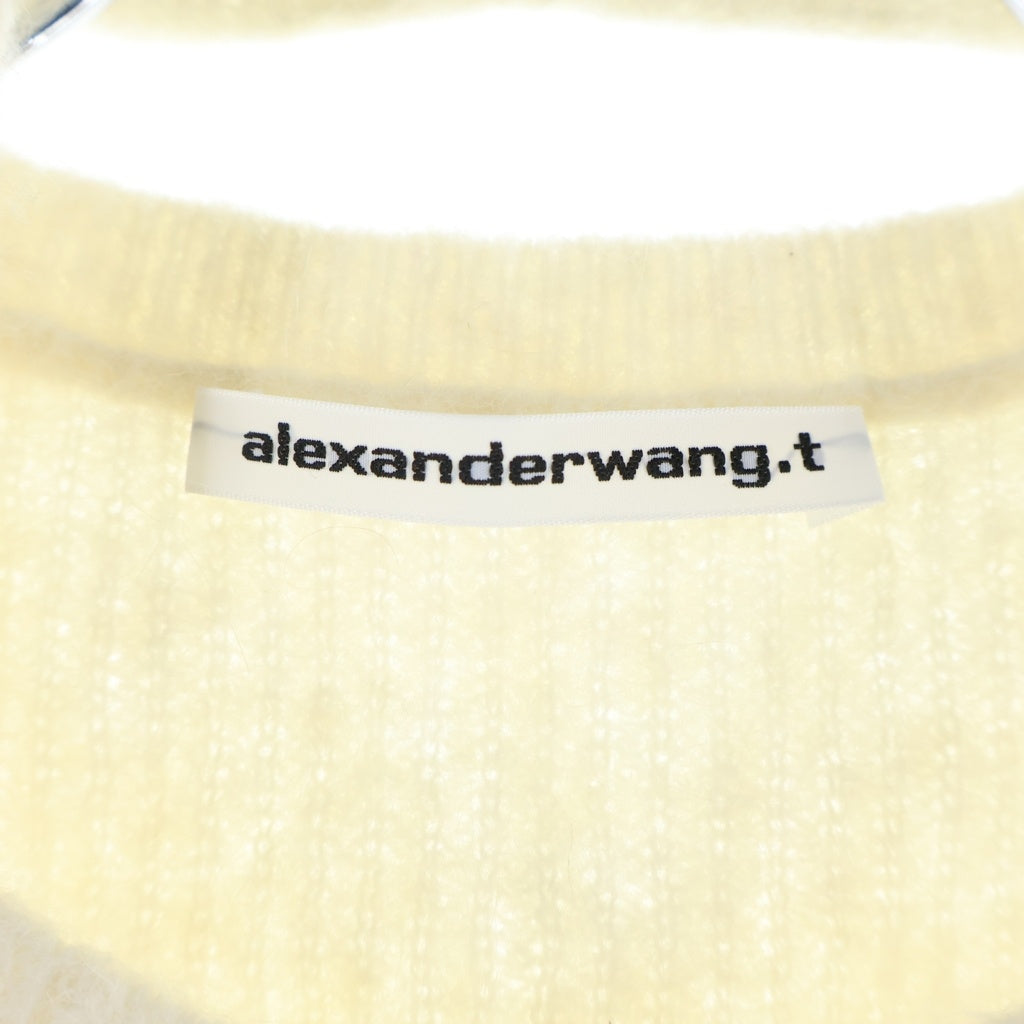 ALEXANDER WANG(アレキサンダーワン) Twinset Hybrid Halter Cardigan ツインセット アルパカ ショートスリーブニット ホワイト 4KC3221022