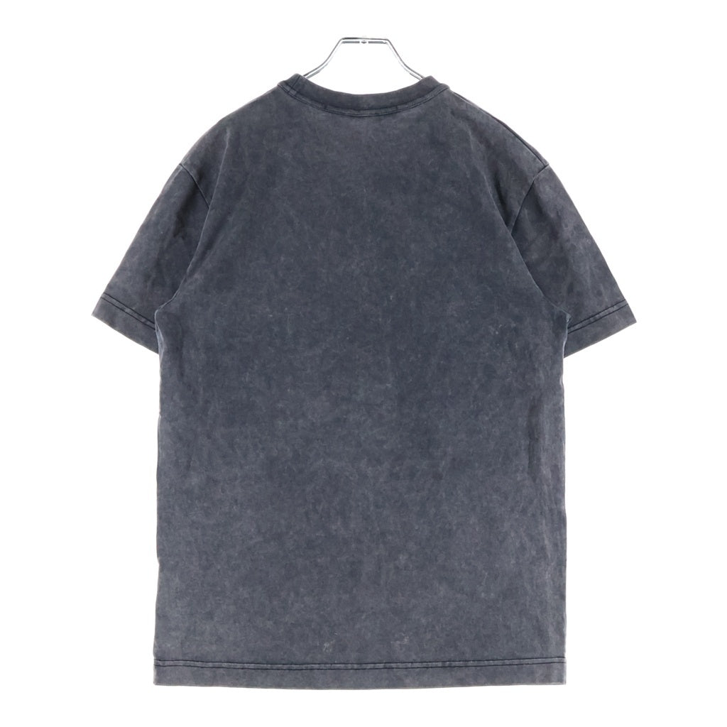 ALEXANDER WANG(アレキサンダーワン) SHORT SLEEVE TEE WITH EMBOSSED LOGO ピグメントダイ エンボスロゴ フロントロゴ 半袖Tシャツ カットソー ブラック UCC1231602
