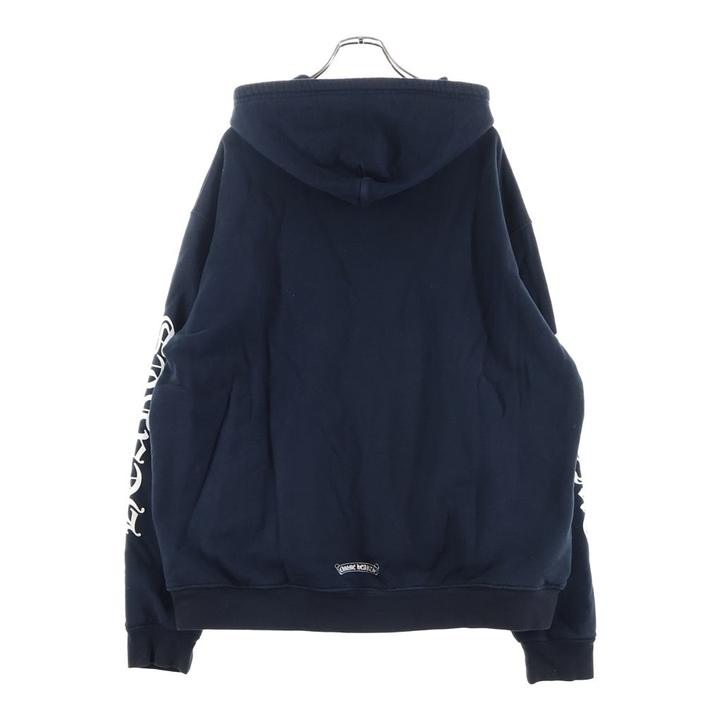 CHROME HEARTS(クロムハーツ) SWTSHRT HD ZIP バーティカルロゴ 裏地サーマル スウェット ジップアップパーカー ブラック
