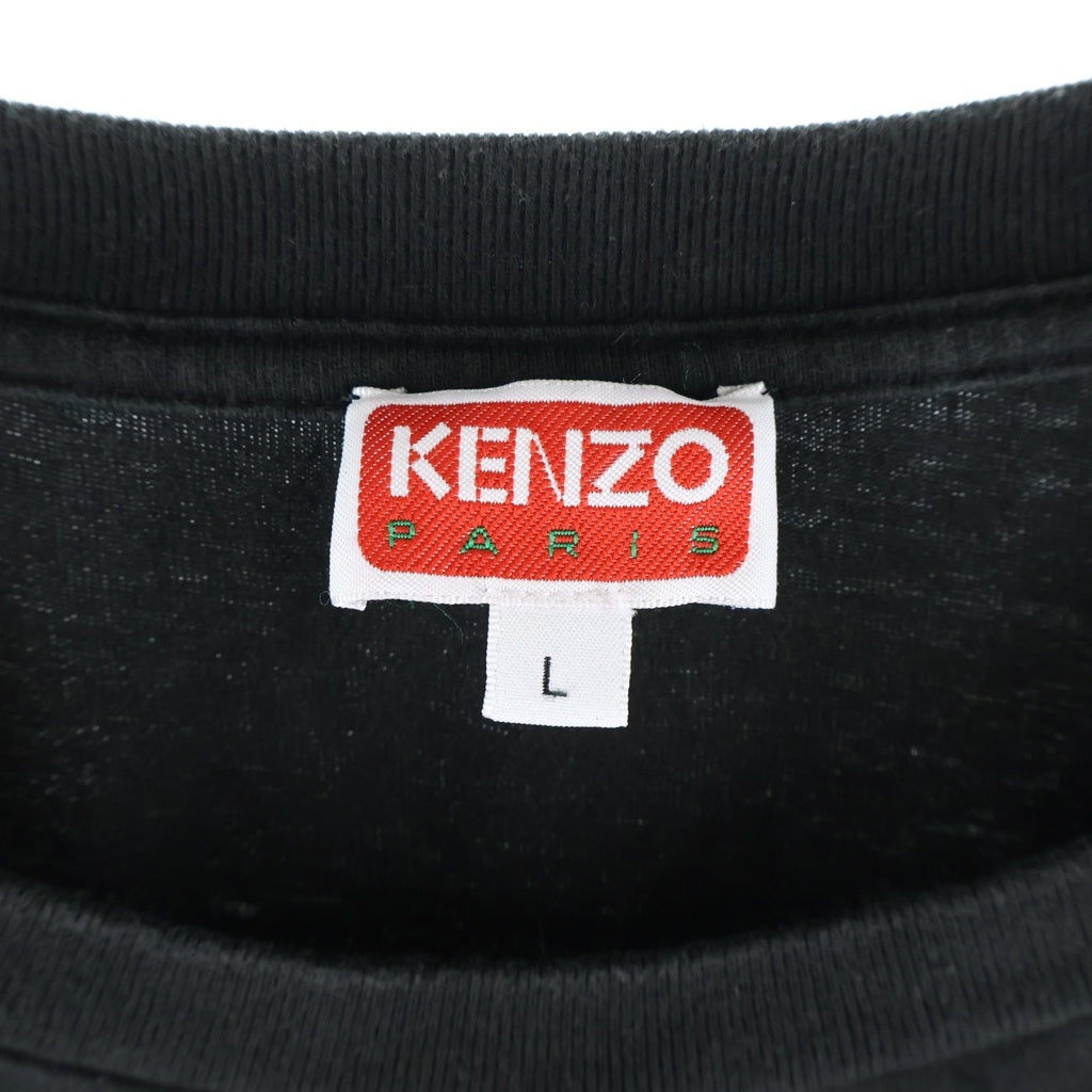 KENZO(ケンゾー) 24SS Boke Flower Crest エンブロイダリー ロングスリーブ Tシャツ FE55TS1854SG ブラック