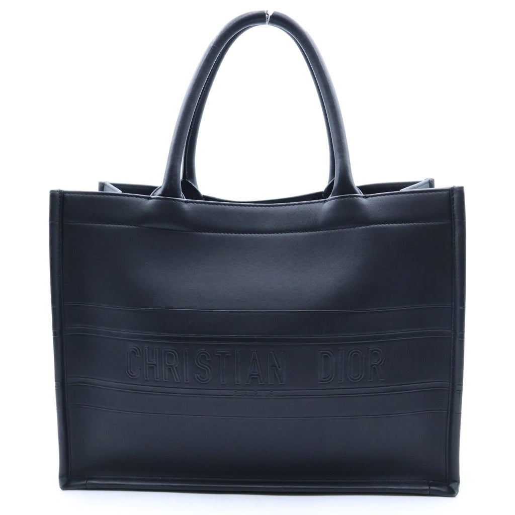 Christian Dior(クリスチャンディオール) ブックトート ミディアム ハンドバッグ ブラック レザー レディース