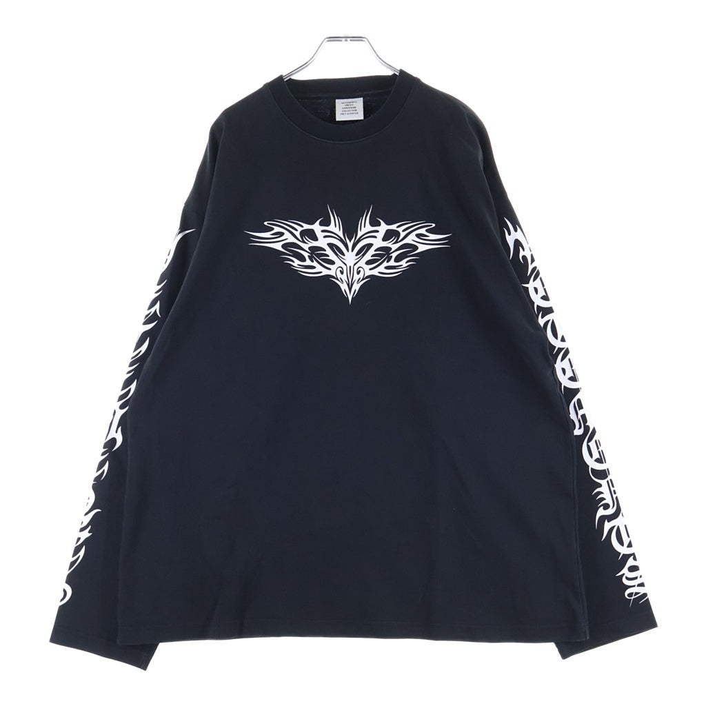 VETEMENTS(ヴェトモン) 21AW GOTHIC LOGO LONGSLEEVE ゴシックロゴ UA52TR590B ロングスリーブカットソー ブラック