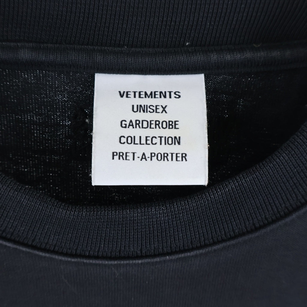 VETEMENTS(ヴェトモン) 21AW GOTHIC LOGO LONGSLEEVE ゴシックロゴ UA52TR590B ロングスリーブカットソー ブラック